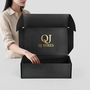Boîtes à chaussures en carton ondulé noir de grande taille, design fantaisie personnalisé, luxe, meilleur prix, emballage d'expédition - Product Image 1