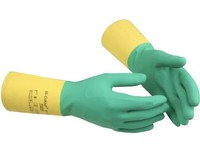 Gants résistants aux produits chimiques Ansell 87-900 à doigts texturés en diamant (latex) en provenance d'Inde pour une protection étendue