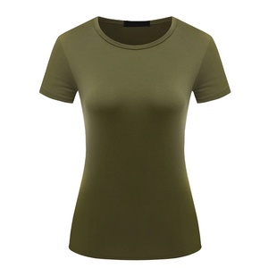 Camiseta estampada de algodón 100% para mujer, de alta calidad color sólido, informal y transpirable, ecológica - Product Image 2