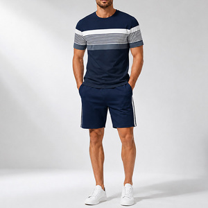 Conjunto de Pantalones Cortos y Camiseta Deportivos Casuales Estampados de Verano Unisex al por Mayor OEM, Conjunto de 2 Piezas de Algodón Transpirable - Product Image 4