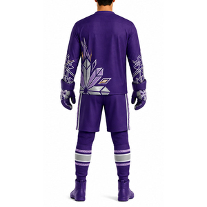 Nouveaux ensembles d'uniformes de hockey sur glace personnalisés de haute qualité, respirants, antibactériens, écologiques, en spandex/coton, pour adultes unisexes - Product Image 6