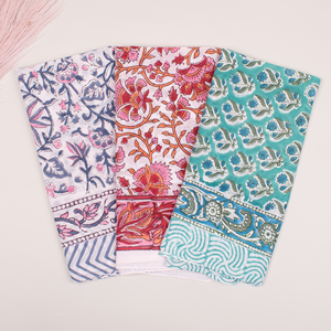 Vintage-Wash Hand Block Printed Western Bandana <b>Square</b> <b>Scarf</b> Floral Pattern Natural Dyed 21" Summer Traditional Handkerchief - Product Image 6
