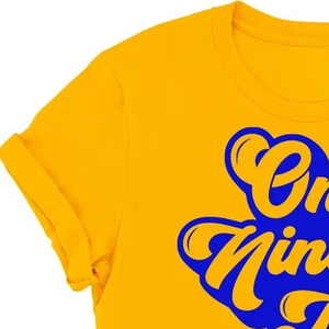 Camiseta One Nine Two Two de Color Dorado con Estampado Gráfico Personalizado, Cuello Redondo, Manga Corta, Informal, de Verano, Estilo Urbano, Unisex - Product Image 4