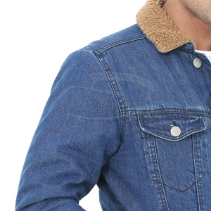 Custom Made Men's Plus Size <b>Lightweight</b> <b>Denim</b> <b>Jacket</b> Unique Vintage Stand Collar Design for Winter - Product Image 4