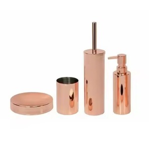 Gold Collection Metal <b>Bathroom</b> <b>Set</b> Decorative Vanity <b>Accessories</b> for Farmhouse Home Hotel Resort Guest <b>Bathroom</b> - Product Image 4
