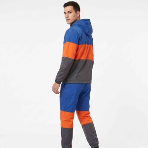 Lightweight Highlighted Line Streetwear Tracksuit 2 Piece <b>Jacket</b> and Pant Crinkle Nylon Reflective Windbreaker Tracksuit Men - Product Image 3