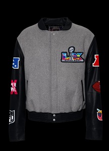 เสื้อแจ็คเก็ตวาร์ซิตี้ขนสัตว์และหนังสีเทา-ดำ ซูเปอร์โบวล์ 2026 - Product Image 1
