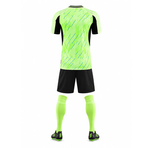 Custom Sublimation Soccer Uniform Set Blue V-Neck Short Sleeve Moisture Wicking Men's Team Kit All Seasons <b>Athletic</b> Fit - Product Image 5