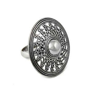 Bohemian Style Tribal Oxidized Silver <b>Ring</b> <b>Crafted</b> From 925 Sterling Silver Antique Design Direct Wholesale Supplier For Wedding - Product Image 1