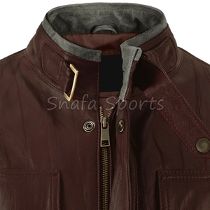 Top Quality Fashion Men Solid <b>Colour</b> Genuine Leather Jacket For Sale In Wholesale Price With Custom Design Logo - Product Image 4
