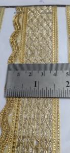 Encaje decorativo dorado elegante para sastrería, manualidades, envoltura de regalos y decoración del hogar. - Product Image 4