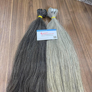 Extensions de cheveux naturels vietnamiens gris à tissage, très demandées, lots de cheveux gris de qualité supérieure, fournisseur en gros - Product Image 3
