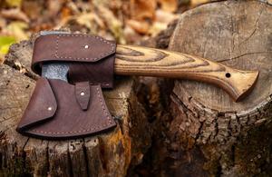 Handmade Small Carving <b>Axe</b>: Custom Engraved Carbon Steel, Ash Wood <b>Handle</b> - Product Image 6