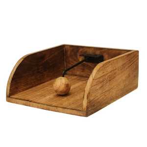 Porta Servilletas Rústico de Madera con Panel de Metal Corrugado, Listones de Madera en Forma de X, Estilo Vintage para Cocina, Organizador de Mesa - Product Image 6