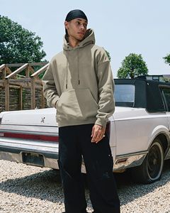 Sweat à capuche épais en molleton uni pour homme, coupe oversize avec poche, style streetwear, 100 % coton - Product Image 5