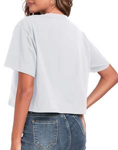 Vêtements de fitness pour femmes, col rond, design léger, manches courtes, microfibre, vente en gros, personnalisés, séchage rapide - Product Image 2