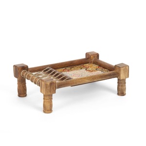 Bandeja de servir de madera rectangular estilo bohemio con soporte de cuerda, plato decorativo con diseño de dibujos animados para comedor, cocina, fiestas - Product Image 2