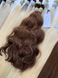 Extensions de cheveux bruts vietnamiens Extension de cheveux humains bruts en vrac avec des cheveux vierges de style vague Grade 100 grammes couleur claire 55cm - Product Image 3