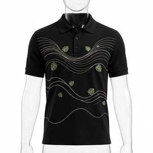 ลายปักมินิมอลลิสต์ลายคลื่นสุดฮิตปี 2026 สำหรับเสื้อเชิ้ต ลายใบมอนสเตอร่า ลายเส้นนามธรรมสไตล์เรโทรสำหรับผู้ชาย  โลโก้สั่งทำได้ ผ้าฝ้าย 100% - Product Image 5