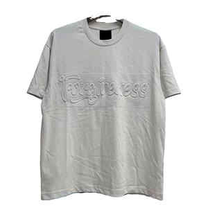 Venta al por mayor de peso pesado 100% algodón de lona de los hombres de cuello redondo de manga corta Camiseta personalizada Regular Fit sólido transpirable 3D carta - Product Image 1