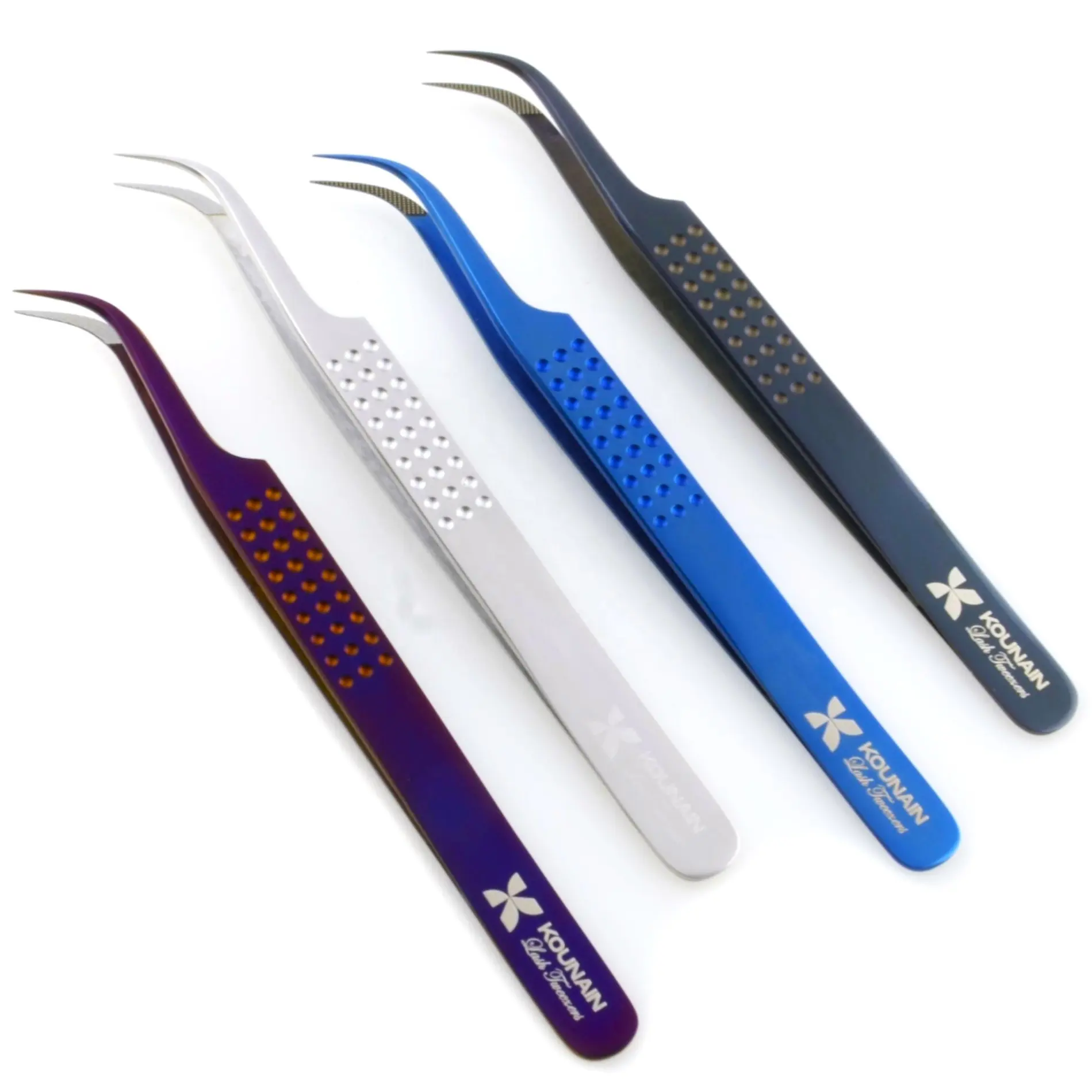 Professional Quality Eyelash Extension Tweezers Stainless Steel J Shape Isolation Tweezer Best Lash Grip 45 Degree Sharp Points
