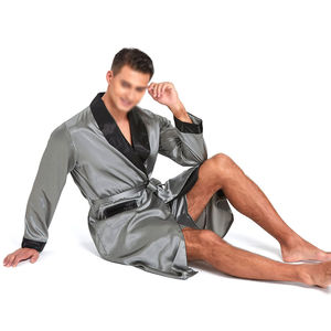 Robes de nuit en satin pour hommes, nouveau style, 100% soie, séchage rapide, respirantes, manches longues, fabriquées au Pakistan - Product Image 5