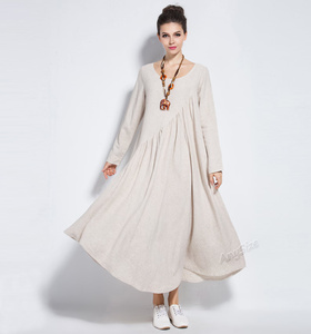 Cotton Vintage A-Line Midi Tiered <b>Dress</b> for Women Bell Sleeve V-Neck High Waist Casual Summer Daily Beach Vacation Plus Size Bow - Product Image 1
