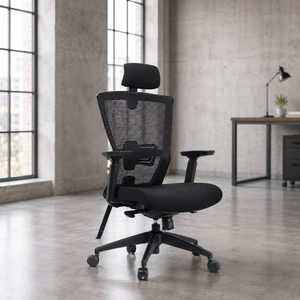 Chaise de jeu ergonomique réglable pour bureau, avec siège en mousse moulée, design moderne, coussin lombaire en tissu - Product Image 1