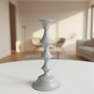 Porte-bougie conique géométrique gris moderne, style nordique abstrait, pour décoration minimaliste et hôtels de luxe - Product Image 1