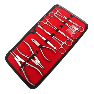 Kit d'outils professionnels de perçage corporel 8 pièces en acier inoxydable allemand, étanche, pour maquillage permanent, pinces pour oreilles, nez et mamelons - Product Image 5