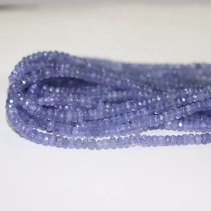 Perles facettées en tanzanite AAA, forme rondelle, 4-5 mm, 16 pouces de long, pierre précieuse naturelle pour la création de bijoux, prix de gros - Product Image 1