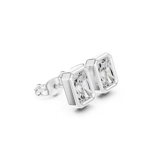 Boucles d'oreilles clous de qualité supérieure, 1 carat chacune, taille radiant, en or massif 14K, bijoux de mode pour femme, diamant de laboratoire IGI, cadeau - Product Image 3