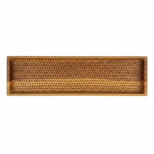 Plateau à chaussures rectangulaire en noyer noir de haute qualité, écologique, en bois massif, pour entrée, intérieur et extérieur. - Product Image 6