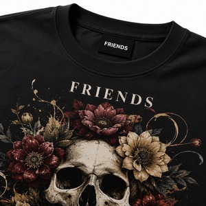 Camiseta Personalizada para Hombre, Estampado de Calavera, Talla Grande, Manga Corta, Cuello Redondo, Estilo Punk, 100% Algodón Jersey - Product Image 2
