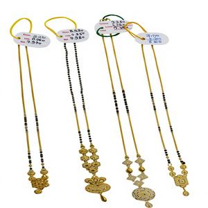 Collar Rani Haar Indio Chapado en Oro de 22K, Mangalsutra Tradicional, Joyería Larga para Mujer, para Bodas, Compromisos y Fiestas, Oro de Dubái - Product Image 1