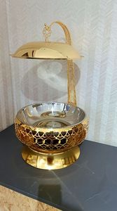 Stainless Steel Eco-Friendly Luxury Design Chafing Dish Glass Metal Lid Buffet <b>Food</b> Warmer Catering <b>Server</b> for Wedding Party - Product Image 5