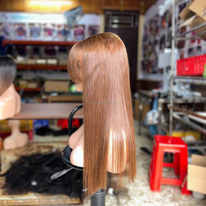 Cabello Virgen Vietnamita Más Vendido para Pelucas, Liso y Recto, Pelucas con Frente de Encaje, Estilo con Flequillo, Sin Pegamento, Alta Densidad, Nunca se Enreda - Product Image 3