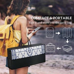 Tappeto da Esterno Reversibile 3x2,4m in Paglia PP con Luci LED, Borsa per il Trasporto e Picchetti da Terra - Product Image 6