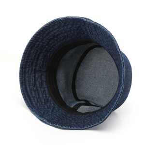 High Quality Solid Distressed Denim Fabric Bucket <b>Hat</b> with Embroidery Customized Logo 100% Cotton Breathable Four Seasons Unisex - Product Image 3