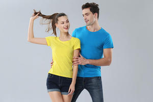 เสื้อยืดคอกลมคุณภาพสูง ผ้าฝ้าย 60% โพลีเอสเตอร์ 40% ใส่ได้ทั้งชายและหญิง สไตล์ลำลอง ใส่ได้ทุกวัน แขนสั้น สกรีนโลโก้ได้ เสื้อยืดผู้ชาย - Product Image 5