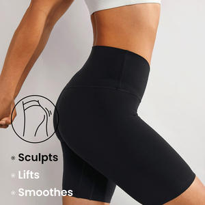 Shorts de yoga taille haute extensibles pour femme, personnalisables, pour l'entraînement et la mise en forme, avec support pour la personnalisation du logo - Product Image 4