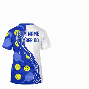 เสื้อกีฬาพิคเคิลบอลแบบแห้งเร็ว ระบายอากาศได้ดี พิมพ์ลายทีมตามสั่ง สำหรับผู้ชาย แขนสั้น ชุดพิคเคิลบอล - Product Image 3