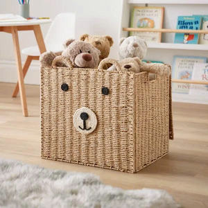 Conception mignonne et robuste qui facilite le transport par les enfants, une addition merveilleuse au panier en papier naturel pour enfants. - Product Image 2