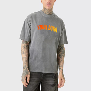 T-shirt en coton délavé écologique de qualité supérieure, style vintage, streetwear personnalisé, coupe oversize, tendance mode décontractée pour homme, 220g - Product Image 4