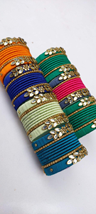 Luxurious Vintage Trendy Multi-Color Velvet Women's Cuff Bangles Customizable <b>Gold</b> Floral Embroidery <b>Bead</b> Work High Polished - Product Image 2