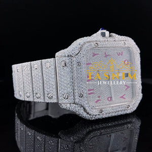 Reloj de Hombre de Cuarzo con Diamantes Moissanite VVS de la Mejor Calidad, Acero Inoxidable, Chapado en Oro Blanco, Romano, Cuadrado, Simple, Deportivo, a la Moda - Product Image 2