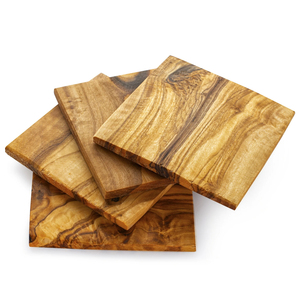 Posavasos cuadrado ecológico de madera a rayas, tapete de madera premium personalizado con logo para tazas de té y soporte para tazas de café para mesa - Product Image 6