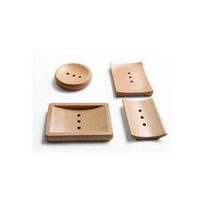 Porte-savon rectangulaire en bois naturel, auto-drainant, antidérapant, accessoire de comptoir de salle de bain - Product Image 3