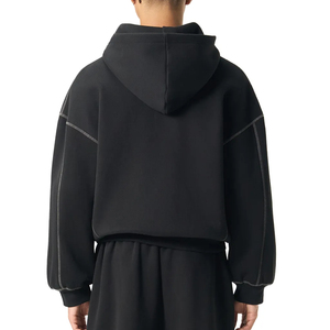 Hoodie en molleton de coton à fermeture éclair, coupe courte et ample, avec coutures Hasselblad, style urbain unique, OEM, broderie 3D personnalisée et impression de logo - Product Image 3
