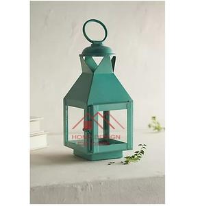 Lanterne à bougie marocaine en métal émaillé noir, faite à la main, porte-bougie hurricane - Product Image 2